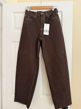 ZARA Women’s Balloon Jeans NWT Chocolate